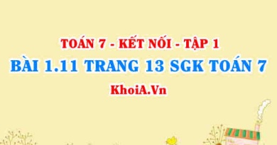 Bài 1.11 trang 13 SGK Toán 7 tập 1 Kết nối tri thức